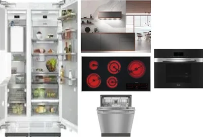 6 Piece Package Includes Refrigerator, Freezer, Cooktop, Wall Oven, Hood And Dishwasher