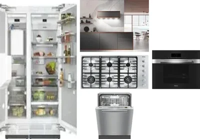 6 Piece Package Includes Refrigerator, Freezer, Cooktop, Wall Oven, Hood And Dishwasher