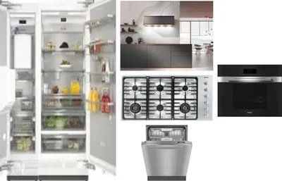 6 Piece Package Includes Refrigerator, Freezer, Cooktop, Wall Oven, Hood And Dishwasher