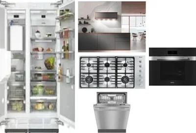 6 Piece Package Includes Refrigerator, Freezer, Cooktop, Wall Oven, Hood And Dishwasher