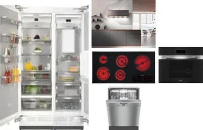 6 Piece Package Includes Refrigerator, Freezer, Cooktop, Wall Oven, Hood And Dishwasher
