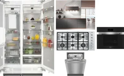 6 Piece Package Includes Refrigerator, Freezer, Cooktop, Wall Oven, Hood And Dishwasher