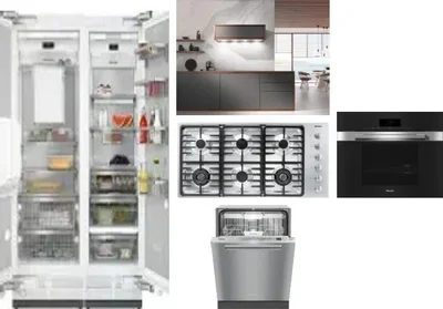 6 Piece Package Includes Refrigerator, Freezer, Cooktop, Wall Oven, Hood And Dishwasher