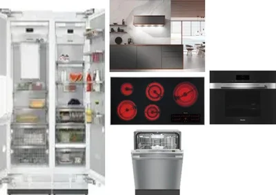 6 Piece Package Includes Refrigerator, Freezer, Cooktop, Wall Oven, Hood And Dishwasher