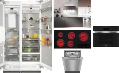 6 Piece Package Includes Refrigerator, Freezer, Cooktop, Wall Oven, Hood And Dishwasher