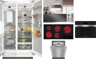6 Piece Package Includes Refrigerator, Freezer, Cooktop, Wall Oven, Hood And Dishwasher