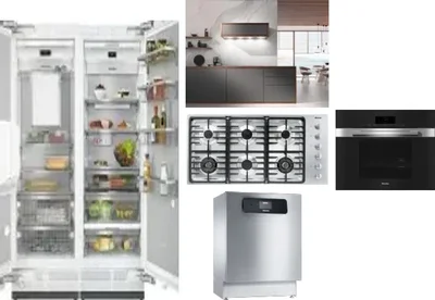 6 Piece Package Includes Refrigerator, Freezer, Cooktop, Wall Oven, Hood And Dishwasher