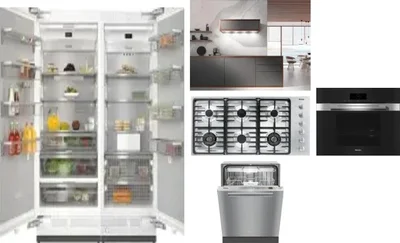 6 Piece Package Includes Refrigerator, Freezer, Cooktop, Wall Oven, Hood And Dishwasher
