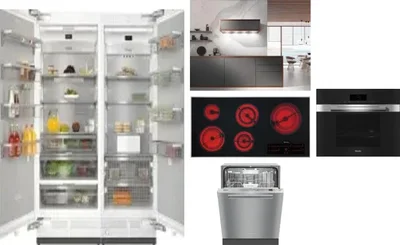 6 Piece Package Includes Refrigerator, Freezer, Cooktop, Wall Oven, Hood And Dishwasher