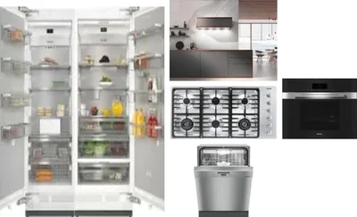 6 Piece Package Includes Refrigerator, Freezer, Cooktop, Wall Oven, Hood And Dishwasher