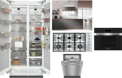 6 Piece Package Includes Refrigerator, Freezer, Cooktop, Wall Oven, Hood And Dishwasher
