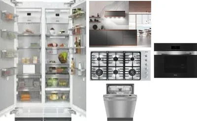 6 Piece Package Includes Refrigerator, Freezer, Cooktop, Wall Oven, Hood And Dishwasher