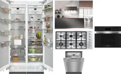 6 Piece Package Includes Refrigerator, Freezer, Cooktop, Wall Oven, Hood And Dishwasher
