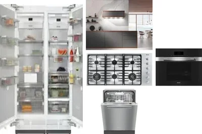 6 Piece Package Includes Refrigerator, Freezer, Cooktop, Wall Oven, Hood And Dishwasher