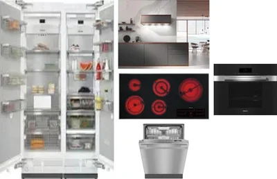 6 Piece Package Includes Refrigerator, Freezer, Cooktop, Wall Oven, Hood And Dishwasher