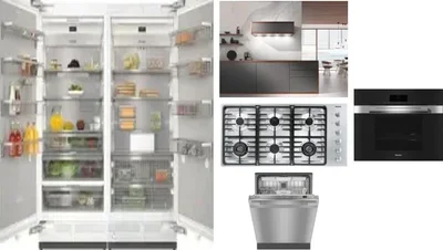 6 Piece Package Includes Refrigerator, Freezer, Cooktop, Wall Oven, Hood And Dishwasher