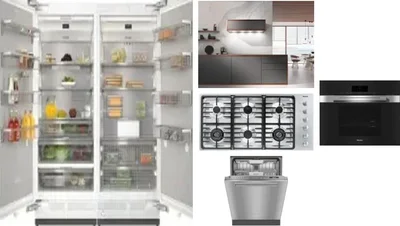 6 Piece Package Includes Refrigerator, Freezer, Cooktop, Wall Oven, Hood And Dishwasher