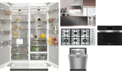 6 Piece Package Includes Refrigerator, Freezer, Cooktop, Wall Oven, Hood And Dishwasher