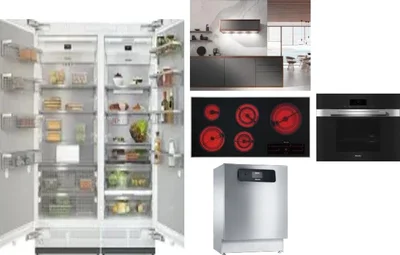 6 Piece Package Includes Refrigerator, Freezer, Cooktop, Wall Oven, Hood And Dishwasher