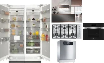 6 Piece Package Includes Refrigerator, Freezer, Cooktop, Wall Oven, Hood And Dishwasher