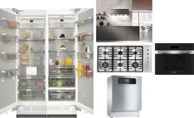 6 Piece Package Includes Refrigerator, Freezer, Cooktop, Wall Oven, Hood And Dishwasher