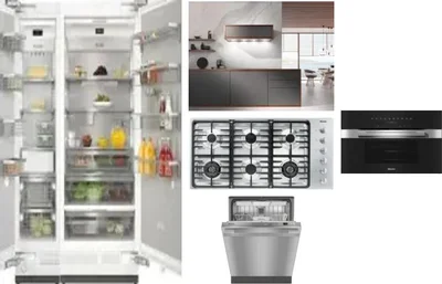 6 Piece Package Includes Refrigerator, Freezer, Cooktop, Wall Oven, Hood And Dishwasher