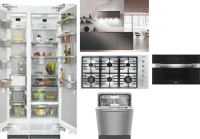 6 Piece Package Includes Refrigerator, Freezer, Cooktop, Wall Oven, Hood And Dishwasher