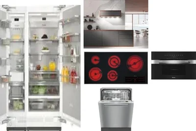 6 Piece Package Includes Refrigerator, Freezer, Cooktop, Wall Oven, Hood And Dishwasher