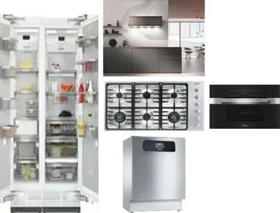 6 Piece Package Includes Refrigerator, Freezer, Cooktop, Wall Oven, Hood And Dishwasher