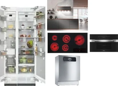 6 Piece Package Includes Refrigerator, Freezer, Cooktop, Wall Oven, Hood And Dishwasher