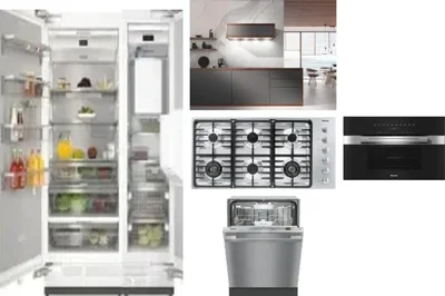 6 Piece Package Includes Refrigerator, Freezer, Cooktop, Wall Oven, Hood And Dishwasher
