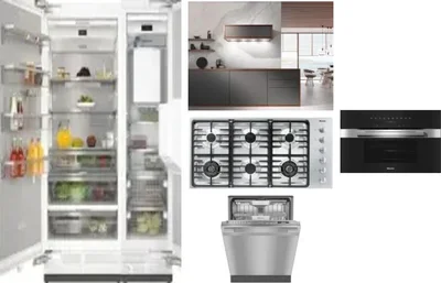 6 Piece Package Includes Refrigerator, Freezer, Cooktop, Wall Oven, Hood And Dishwasher