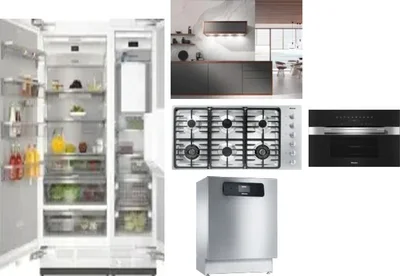 6 Piece Package Includes Refrigerator, Freezer, Cooktop, Wall Oven, Hood And Dishwasher