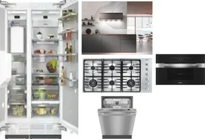 6 Piece Package Includes Refrigerator, Freezer, Cooktop, Wall Oven, Hood And Dishwasher