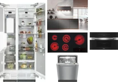 6 Piece Package Includes Refrigerator, Freezer, Cooktop, Wall Oven, Hood And Dishwasher