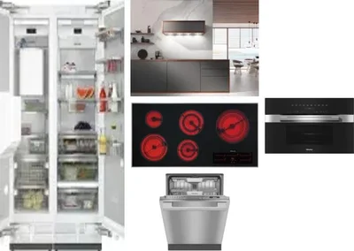 6 Piece Package Includes Refrigerator, Freezer, Cooktop, Wall Oven, Hood And Dishwasher