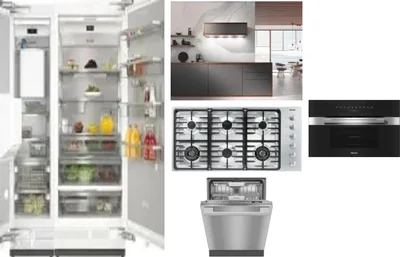 6 Piece Package Includes Refrigerator, Freezer, Cooktop, Wall Oven, Hood And Dishwasher
