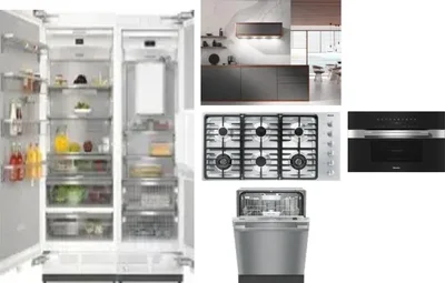 6 Piece Package Includes Refrigerator, Freezer, Cooktop, Wall Oven, Hood And Dishwasher