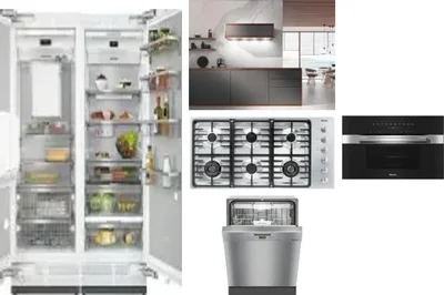 6 Piece Package Includes Refrigerator, Freezer, Cooktop, Wall Oven, Hood And Dishwasher