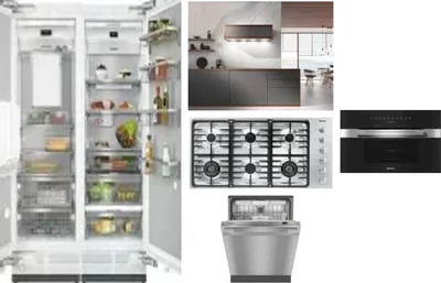 6 Piece Package Includes Refrigerator, Freezer, Cooktop, Wall Oven, Hood And Dishwasher