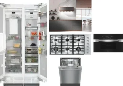 6 Piece Package Includes Refrigerator, Freezer, Cooktop, Wall Oven, Hood And Dishwasher