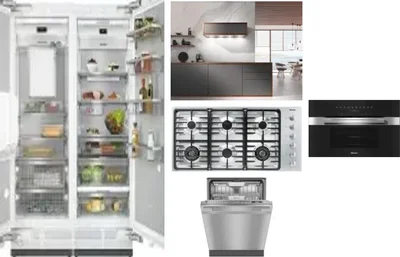 6 Piece Package Includes Refrigerator, Freezer, Cooktop, Wall Oven, Hood And Dishwasher