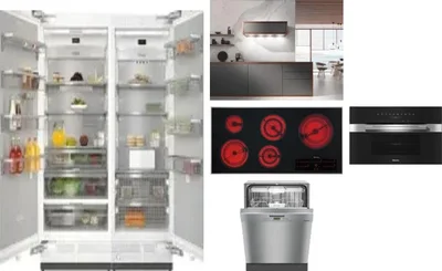 6 Piece Package Includes Refrigerator, Freezer, Cooktop, Wall Oven, Hood And Dishwasher
