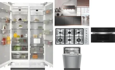 6 Piece Package Includes Refrigerator, Freezer, Cooktop, Wall Oven, Hood And Dishwasher