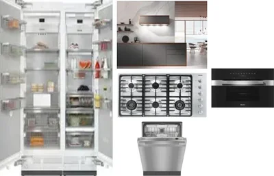 6 Piece Package Includes Refrigerator, Freezer, Cooktop, Wall Oven, Hood And Dishwasher