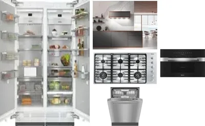 6 Piece Package Includes Refrigerator, Freezer, Cooktop, Wall Oven, Hood And Dishwasher