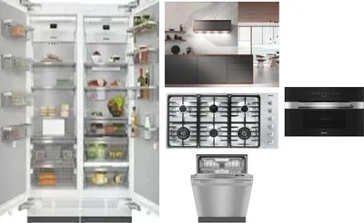6 Piece Package Includes Refrigerator, Freezer, Cooktop, Wall Oven, Hood And Dishwasher