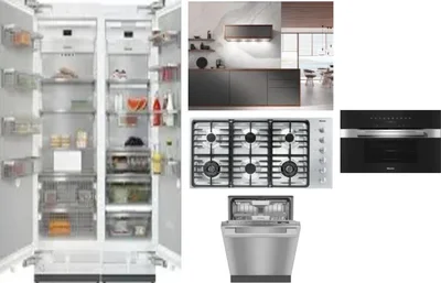 6 Piece Package Includes Refrigerator, Freezer, Cooktop, Wall Oven, Hood And Dishwasher