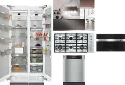 6 Piece Package Includes Refrigerator, Freezer, Cooktop, Wall Oven, Hood And Dishwasher