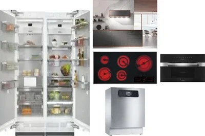 6 Piece Package Includes Refrigerator, Freezer, Cooktop, Wall Oven, Hood And Dishwasher